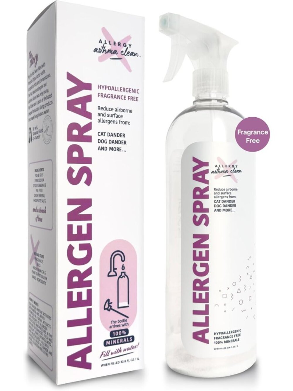Allergen Spray for Allergy Relief | 33oz Pet & Dust Allergy Cleaner, Just Add